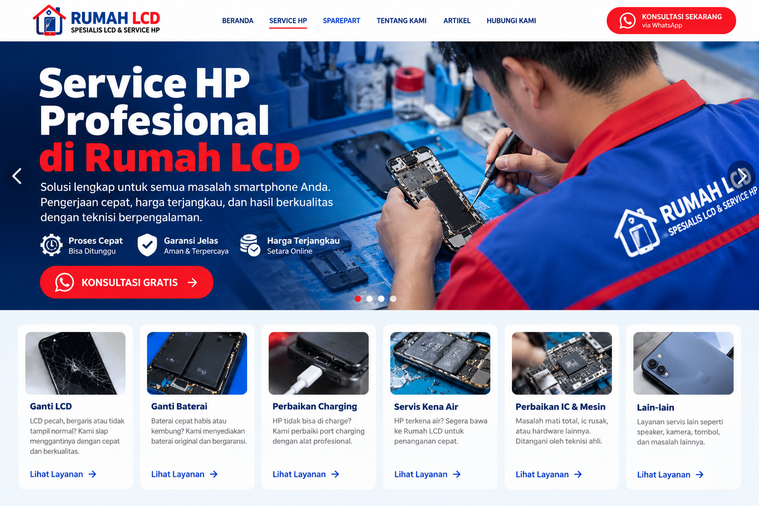 Teknisi Rumah LCD memperbaiki LCD HP